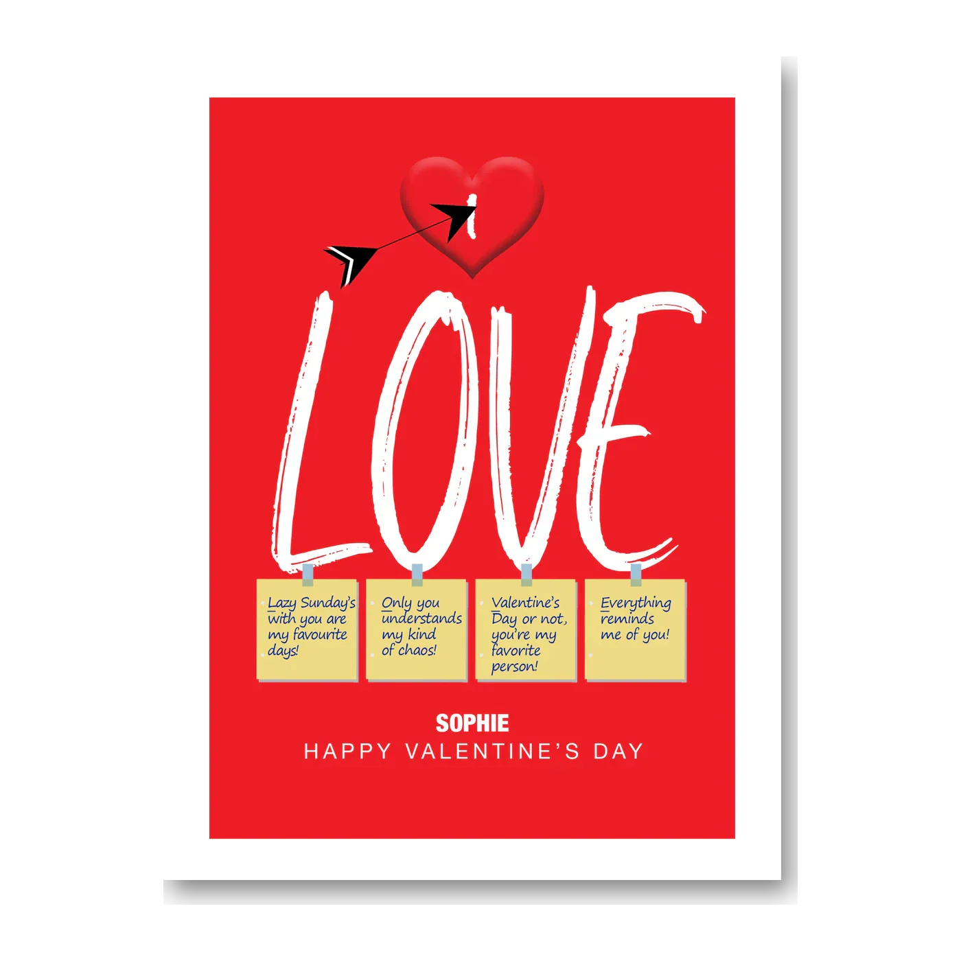  – personalised card design, perfect Valentine card for her or him, romantic customised greeting to make your personalised card unique and memorable.