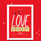  – personalised card design, perfect Valentine card for her or him, romantic customised greeting to make your personalised card unique and memorable.