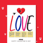  – personalised card design, perfect Valentine card for her or him, romantic customised greeting to make your personalised card unique and memorable.