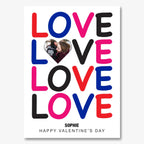 Tic-Tac-Toe Hearts Pattern – Personalised Card – personalised Valentine card, custom romantic greeting or anniversary card; make your own unique card.