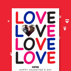  – personalised card design, perfect Valentine card for her or him, romantic customised greeting to make your personalised card unique and memorable.