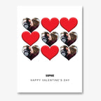 Hearts & Photos Nine-Panel Collage – Personalised Card – personalised Valentine card, custom romantic greeting or anniversary card; make your own unique card.