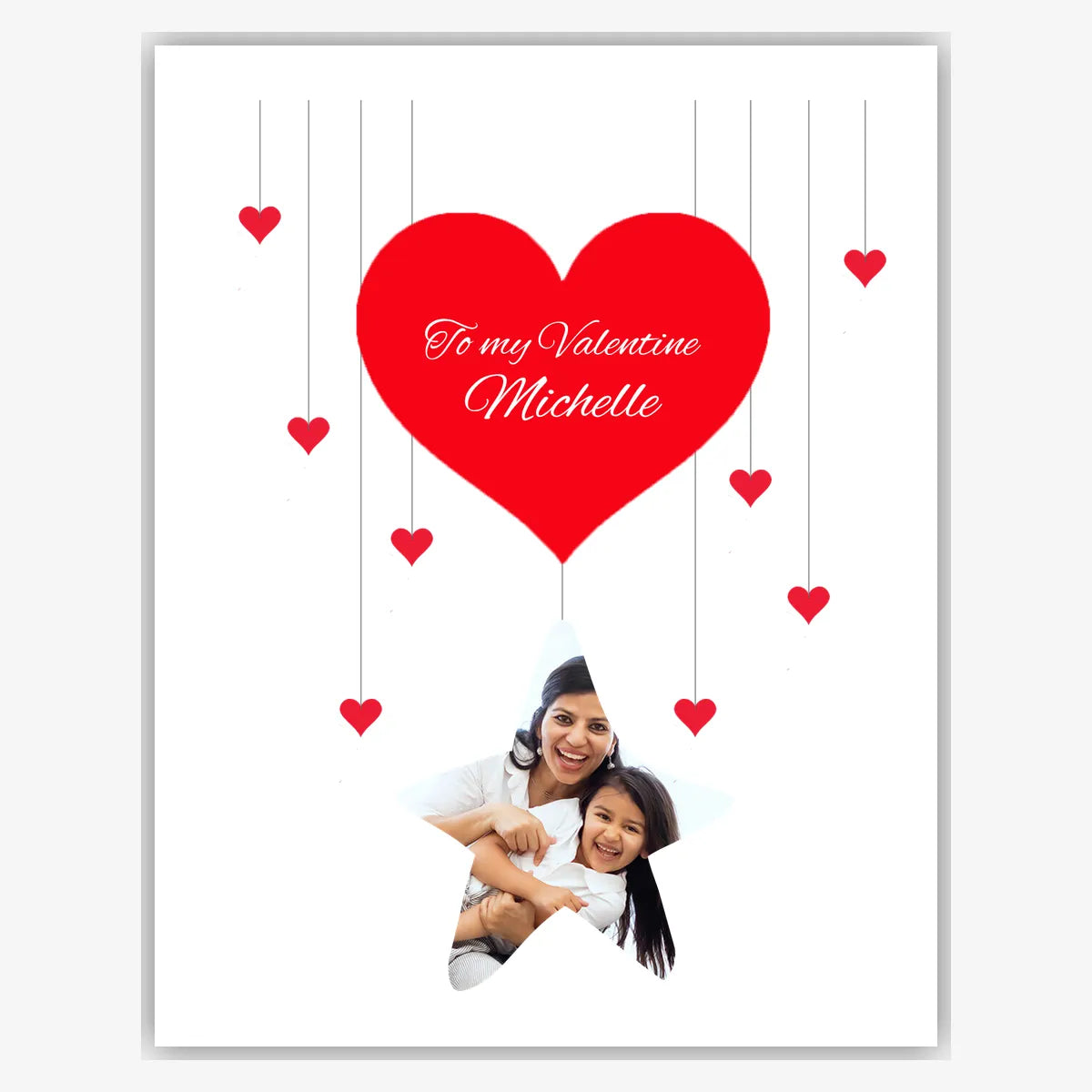 To My Valentine – Personalised Photo Card – personalised Valentine card, custom romantic greeting or anniversary card; make your own unique card.