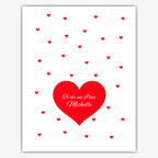 To the One I Love – Personalised Heart Notes Card – personalised Valentine card, custom romantic greeting or anniversary card; make your own unique card.