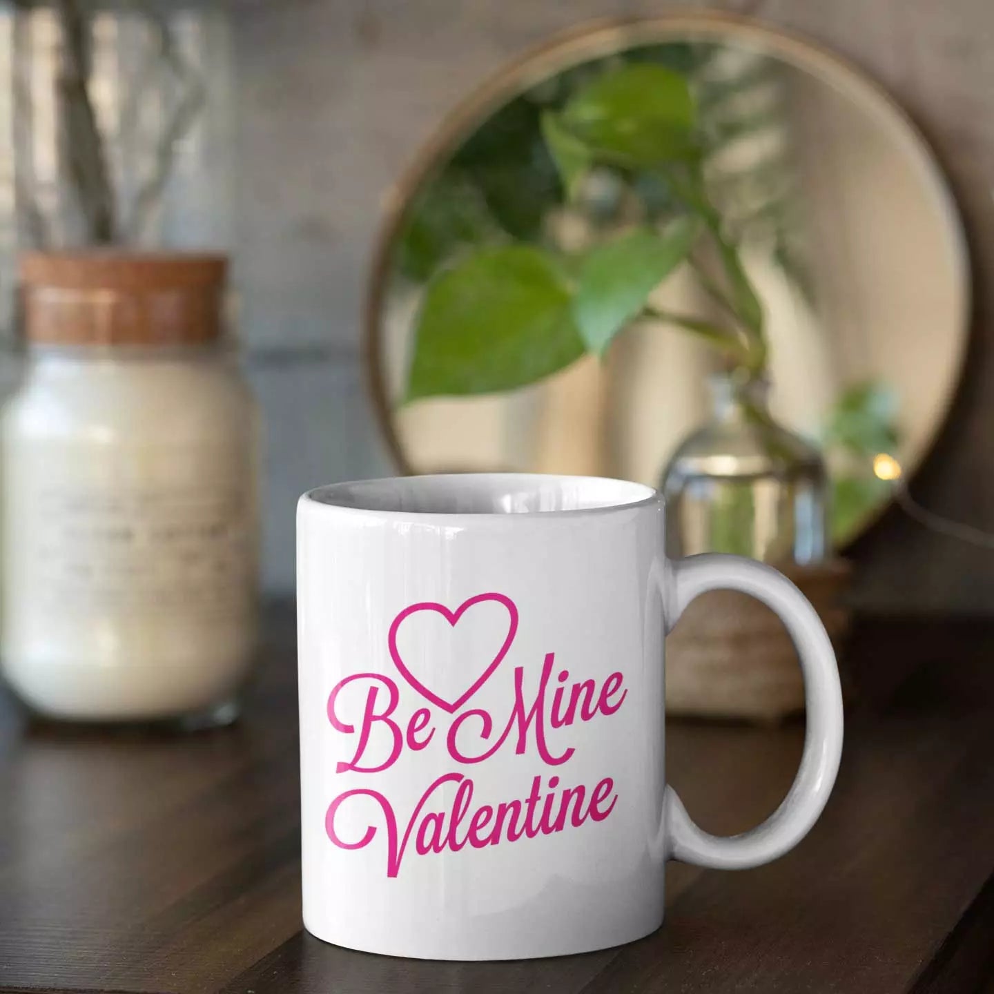 Personalised “Be Mine” Valentine’s mug with custom name and romantic message