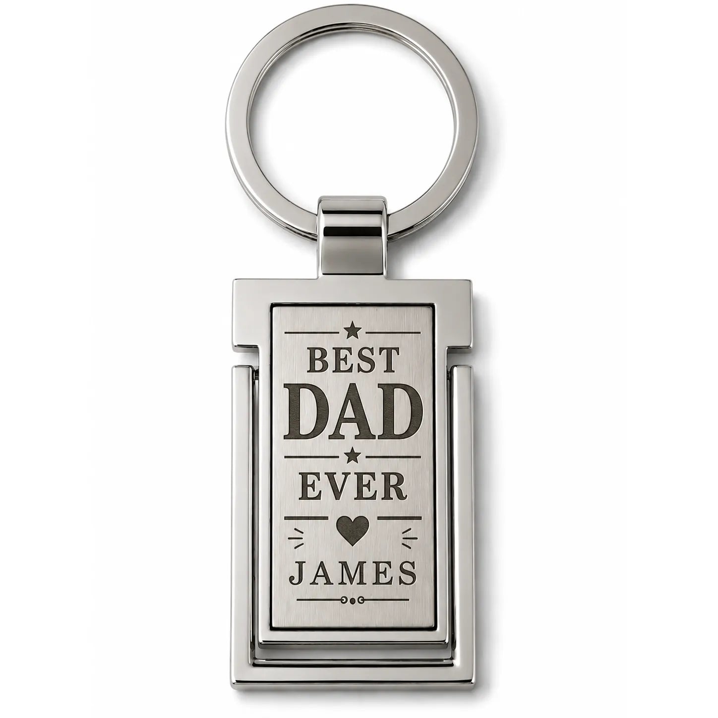 Personalised Best Dad Ever metal keyring with name