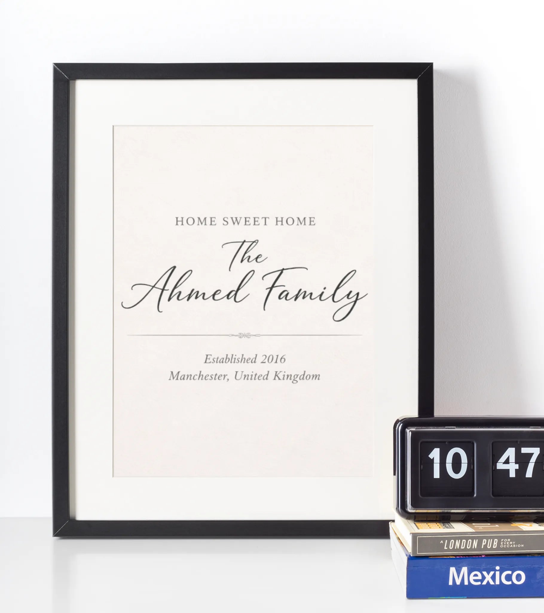 Personalised Home Sweet Home Family Name Frame