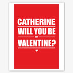 Bold Name Proposal Poster – Personalised Valentine Card – personalised Valentine card, custom romantic greeting or anniversary card; make your own unique card.