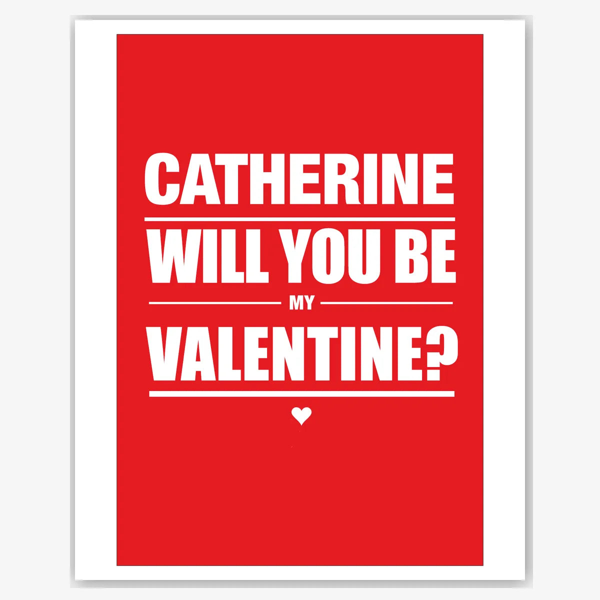 Bold Name Proposal Poster – Personalised Valentine Card – personalised Valentine card, custom romantic greeting or anniversary card; make your own unique card.