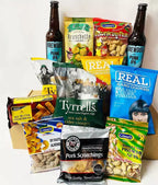 BrewDog beer snack hamper with crisps nuts and personalised greeting card gift hamper for beer lovers and special occasions