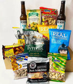 BrewDog beer hamper gift box with snacks crisps nuts and personalised message card gift for beer lovers birthdays and celebrations