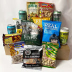BrewDog craft beer cans hamper gift box with snacks crisps nuts and personalised message card gift for craft beer lovers birthdays and celebrations