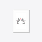 Personalised Champagne Glasses Engagement Word Art – Names & Date – A5 – white frame