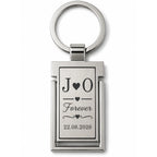 Personalised couples metal keyring with initials hearts and special date