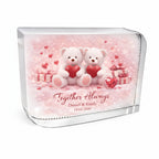 Custom crystal glass wedding gift for couples, personalised romantic keepsake for anniversary or Valentine’s Day