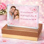 Personalised Valentine photo crystal keepsake – romantic couple love gift