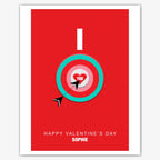 Cupid Target I Heart You – Personalised Card – personalised Valentine card, custom romantic greeting or anniversary card; make your own unique card.