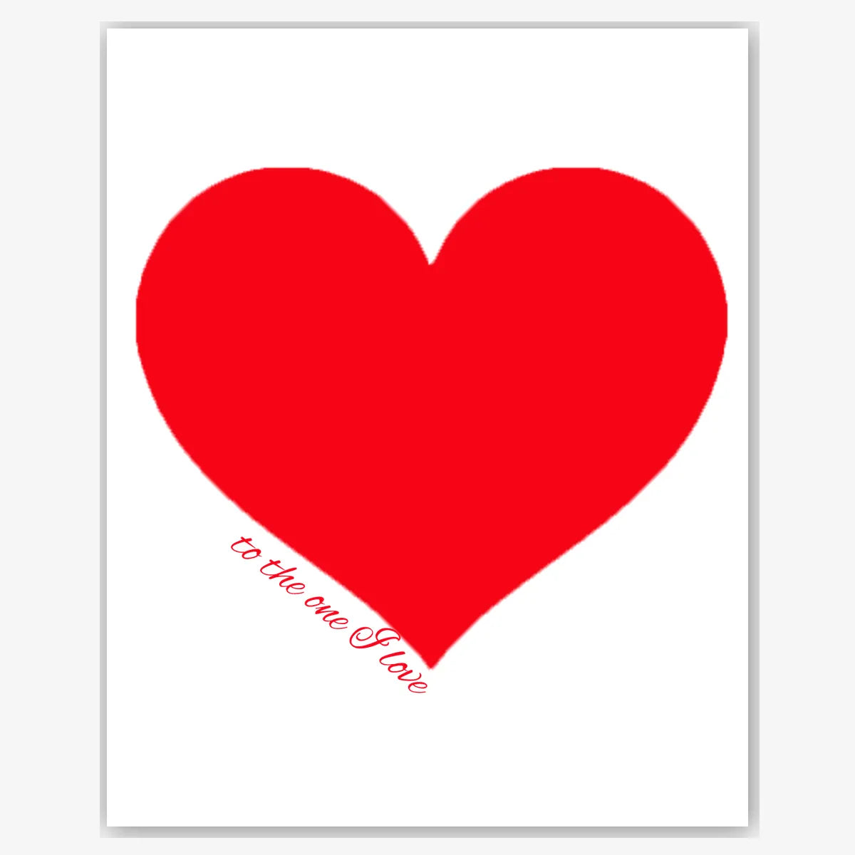 Curved Script Corner – Personalised Valentine’s Card – personalised Valentine card, custom romantic greeting or anniversary card; make your own unique card.