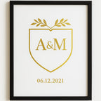 personalised couple line art print custom names date wall art keepsake