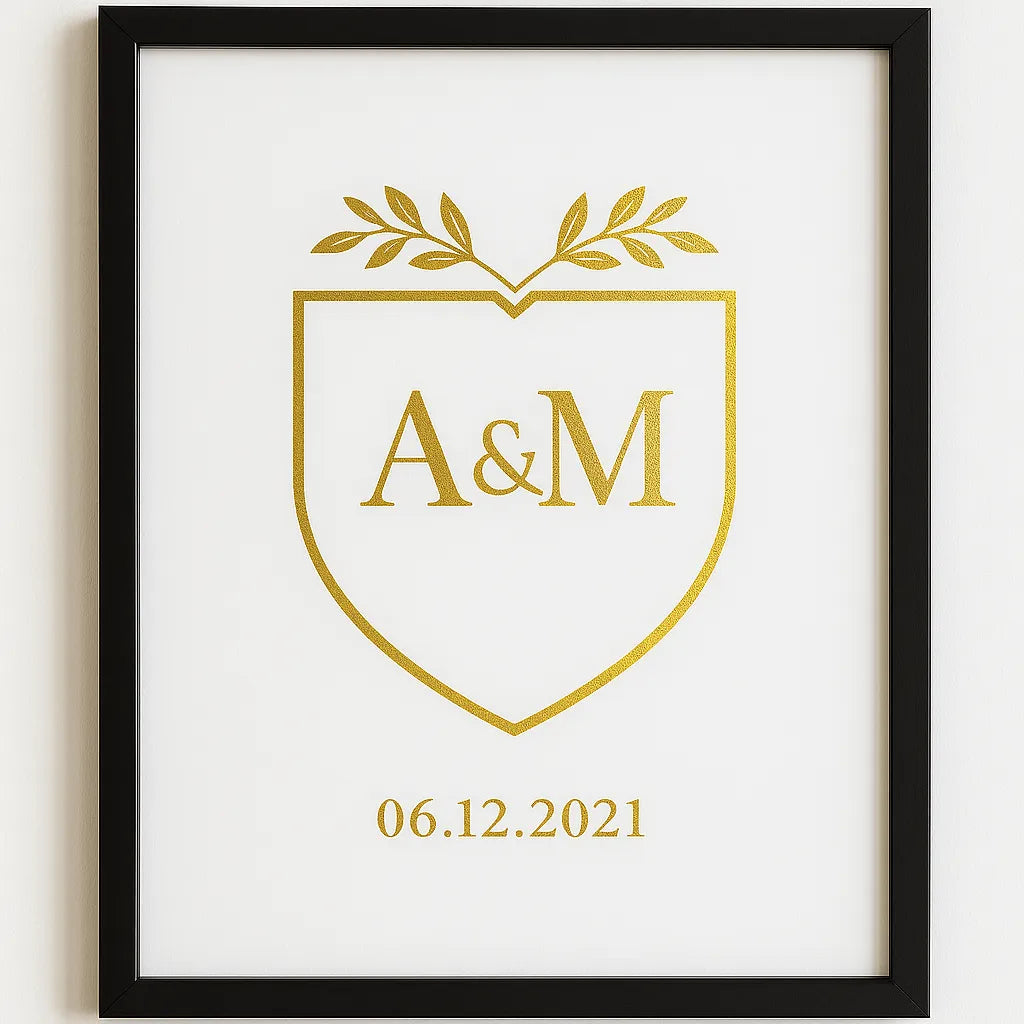 personalised couple line art print custom names date wall art keepsake