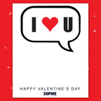 personalised card design, perfect Valentine card for her or him, romantic customised greeting to make your personalised card unique and memorable.