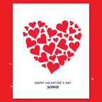 personalised card design, perfect Valentine card for her or him, romantic customised greeting to make your personalised card unique and memorable.