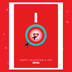  personalised card design, perfect Valentine card for her or him, romantic customised greeting to make your personalised card unique and memorable.