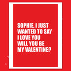  personalised card design, perfect Valentine card for her or him, romantic customised greeting to make your personalised card unique and memorable.