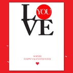 personalised card design, perfect Valentine card for her or him, romantic customised greeting to make your personalised card unique and memorable.