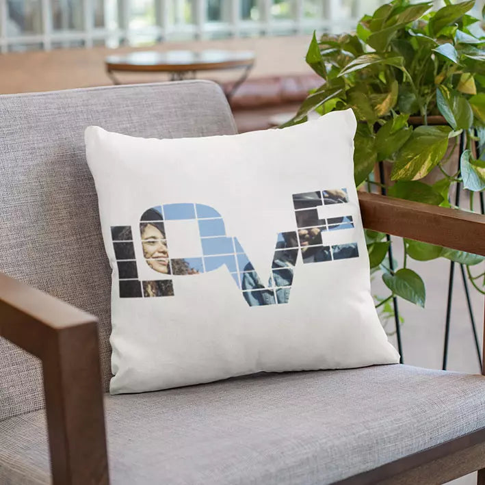 Custom romantic gift cushion with photo