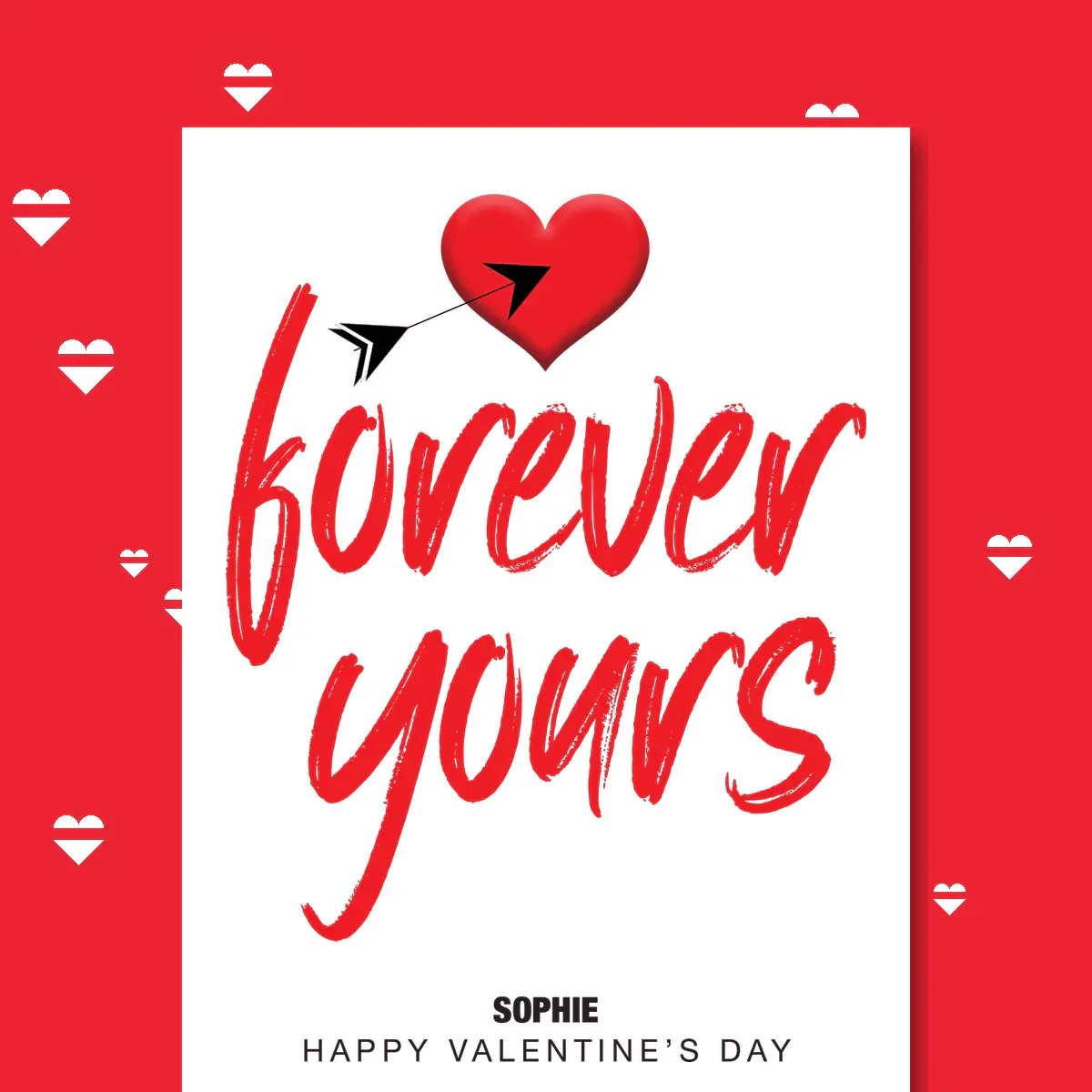  personalised card design, perfect Valentine card for her or him, romantic customised greeting to make your personalised card unique and memorable.