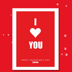 personalised card design, perfect Valentine card for her or him, romantic customised greeting to make your personalised card unique and memorable.