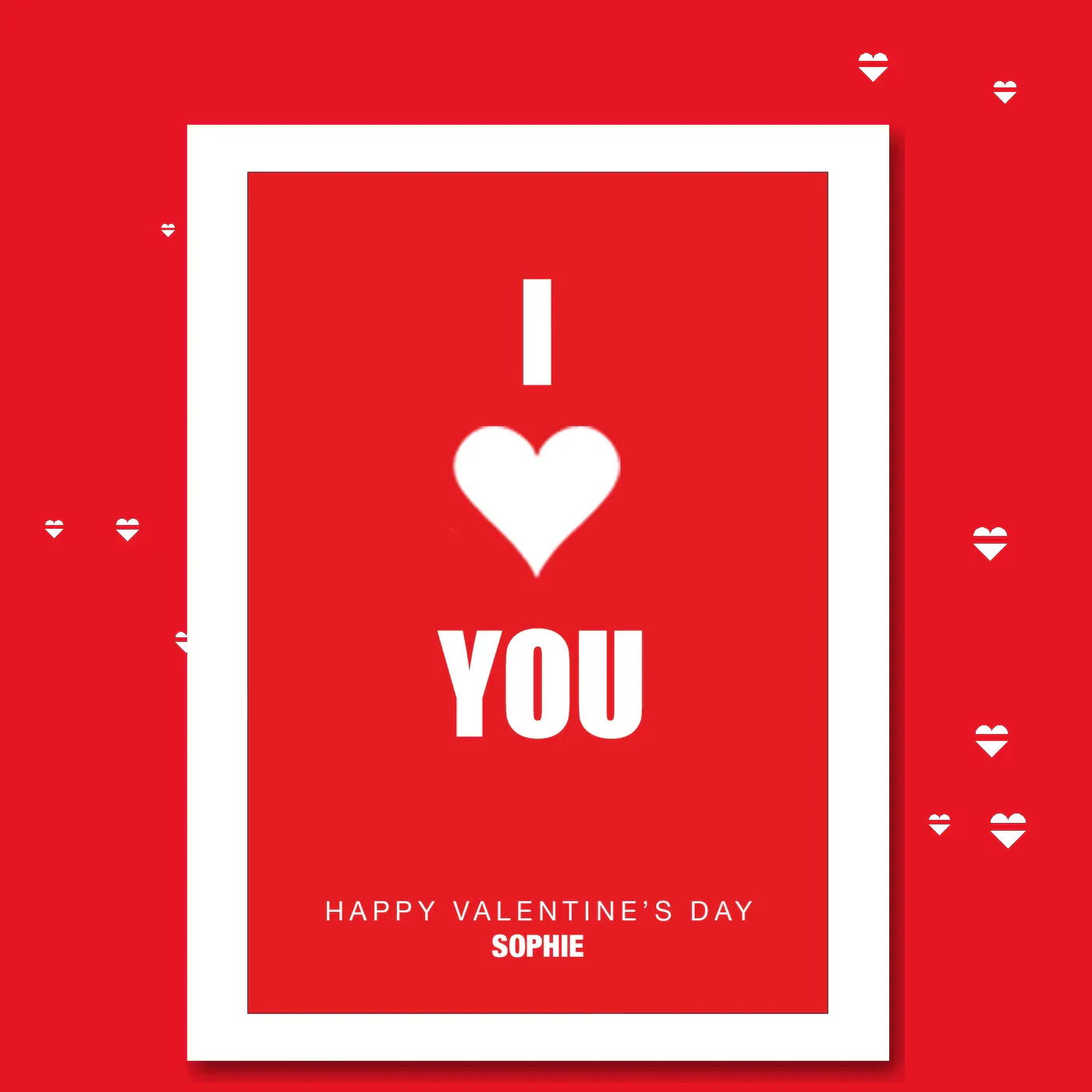 personalised card design, perfect Valentine card for her or him, romantic customised greeting to make your personalised card unique and memorable.