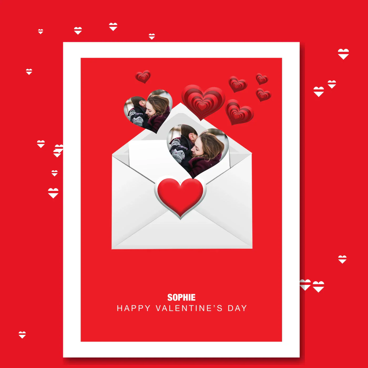 personalised card design, perfect Valentine card for her or him, romantic customised greeting to make your personalised card unique and memorable.
