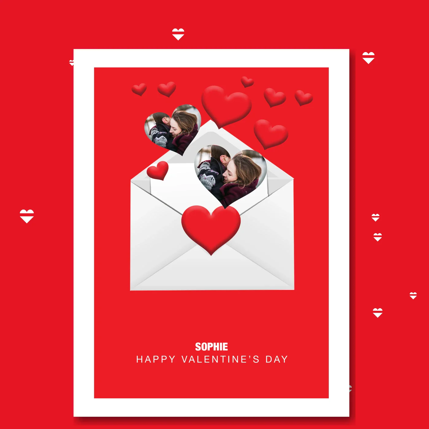 personalised card design, perfect Valentine card for her or him, romantic customised greeting to make your personalised card unique and memorable.