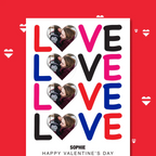  personalised card design, perfect Valentine card for her or him, romantic customised greeting to make your personalised card unique and memorable.