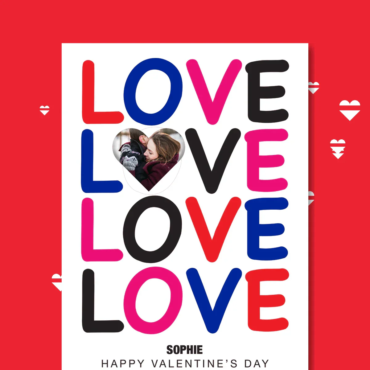  personalised card design, perfect Valentine card for her or him, romantic customised greeting to make your personalised card unique and memorable.