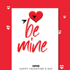 personalised card design, perfect Valentine card for her or him, romantic customised greeting to make your personalised card unique and memorable.