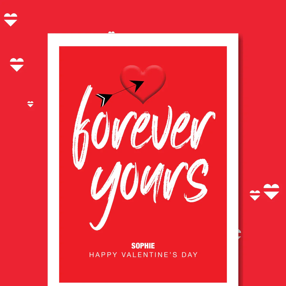 personalised card design, perfect Valentine card for her or him, romantic customised greeting to make your personalised card unique and memorable.