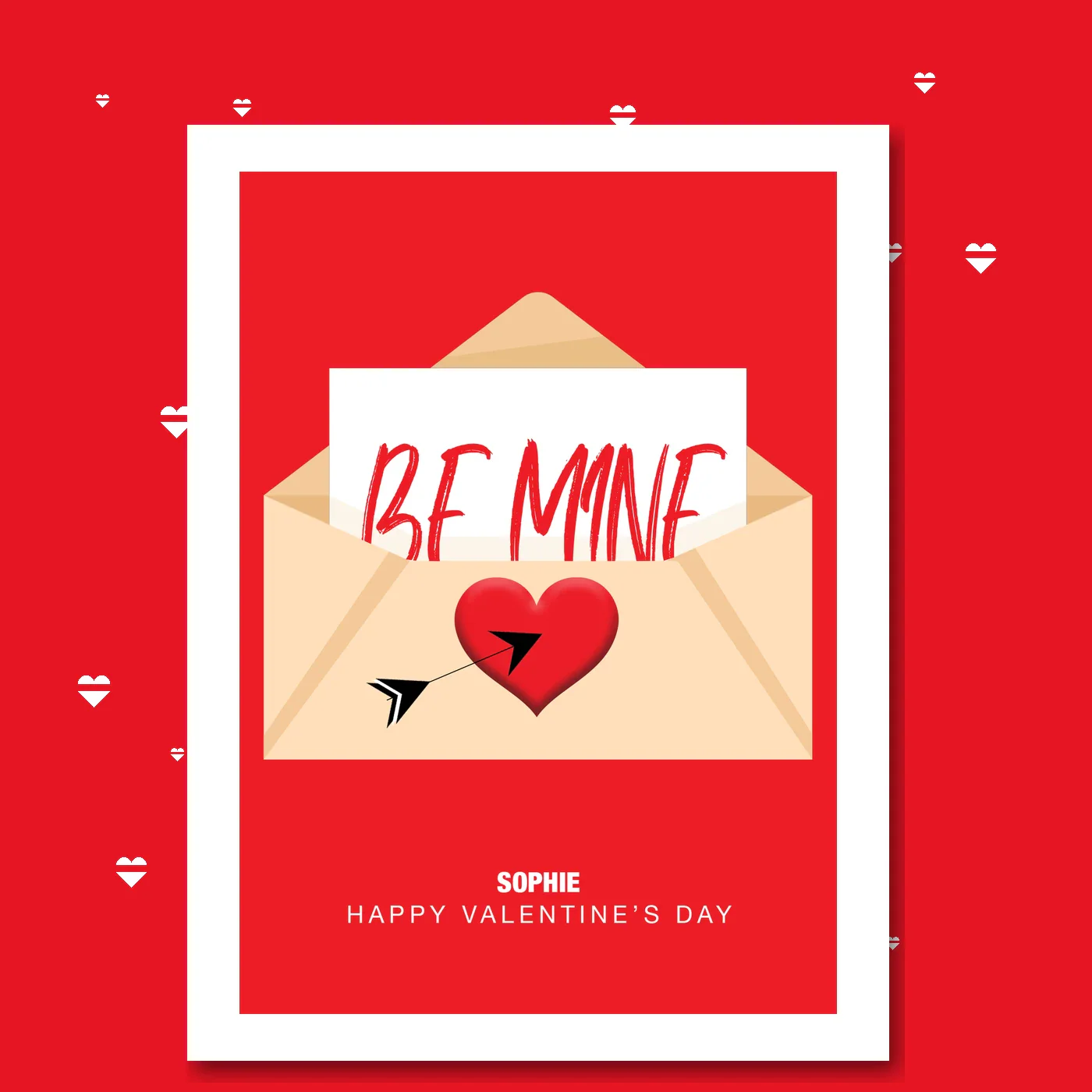 personalised card design, perfect Valentine card for her or him, romantic customised greeting to make your personalised card unique and memorable.