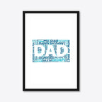 Personalised DAD Word Art – Father’s Day Gift – Traits & Messages – A3 – black frame