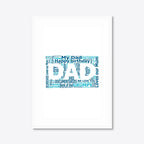 Personalised DAD Word Art – Father’s Day Gift – Traits & Messages – A3 – white frame