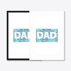 Personalised DAD Word Art – Father’s Day Gift – Traits & Messages – black & white frames side-by-side
