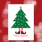 Custom humorous Christmas card with Bah Humbug and Santa illustration