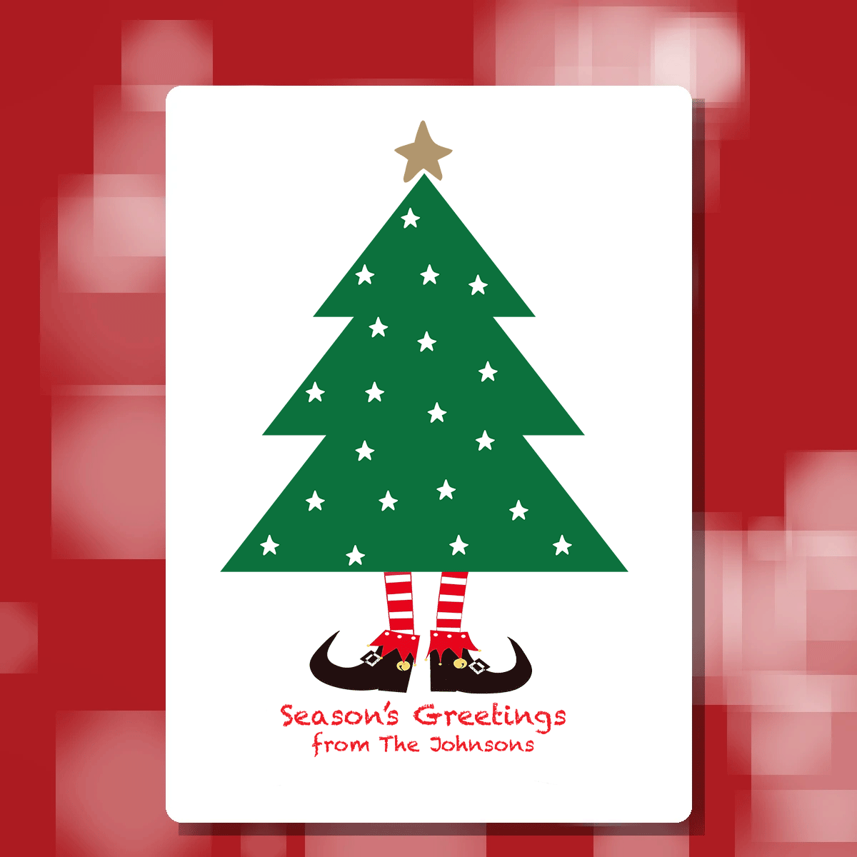 Custom humorous Christmas card with Bah Humbug and Santa illustration