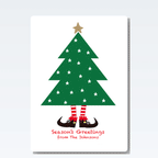 Bah Humbug personalised Christmas card – cheeky Santa chimney humour