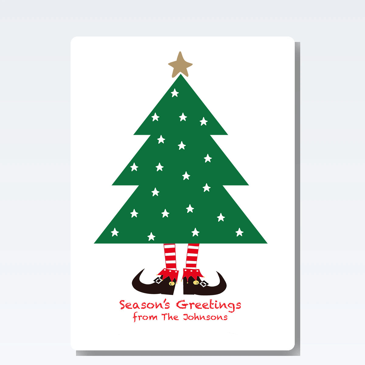 Bah Humbug personalised Christmas card – cheeky Santa chimney humour