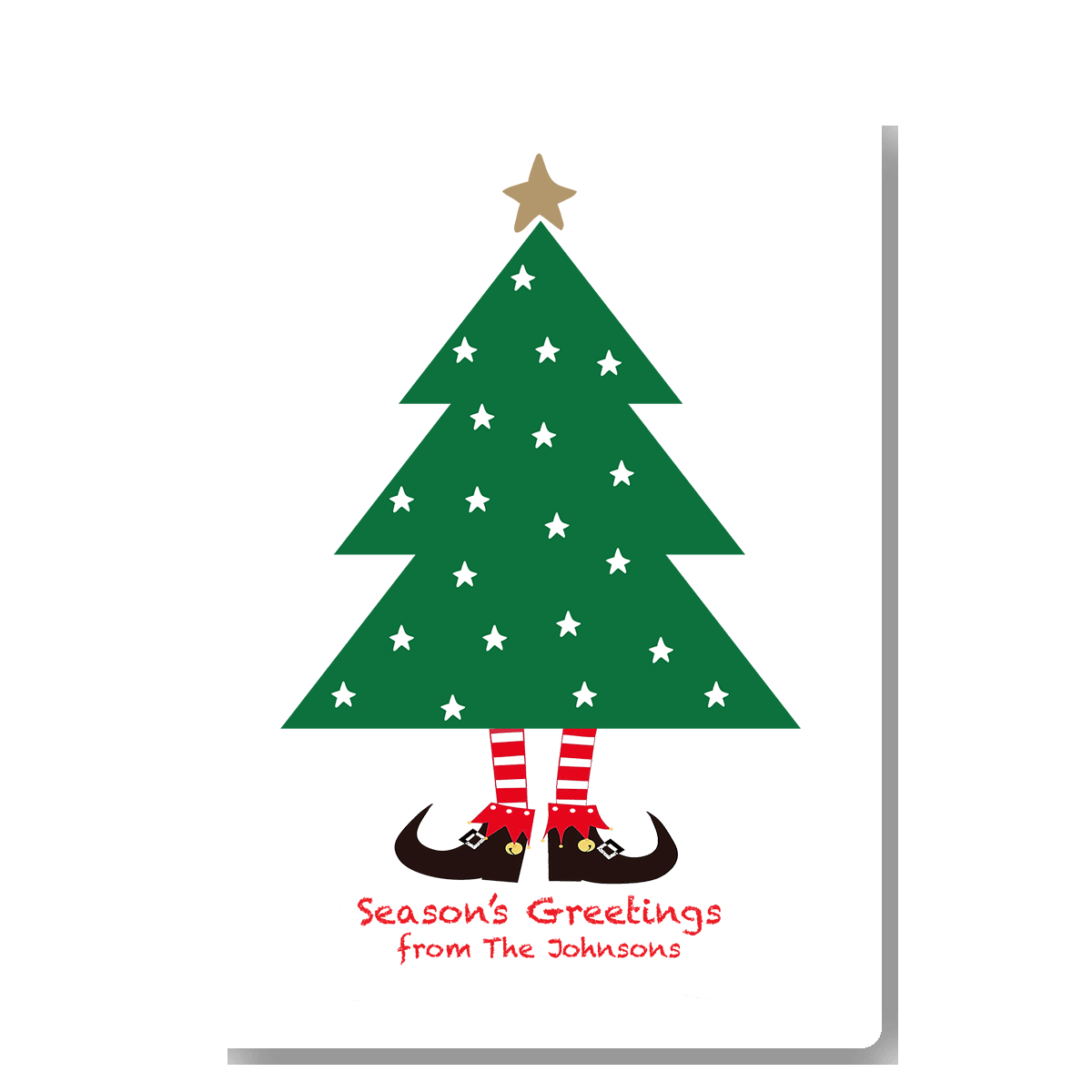 Personalised Bah Humbug Christmas card – Santa legs chimney funny festive design