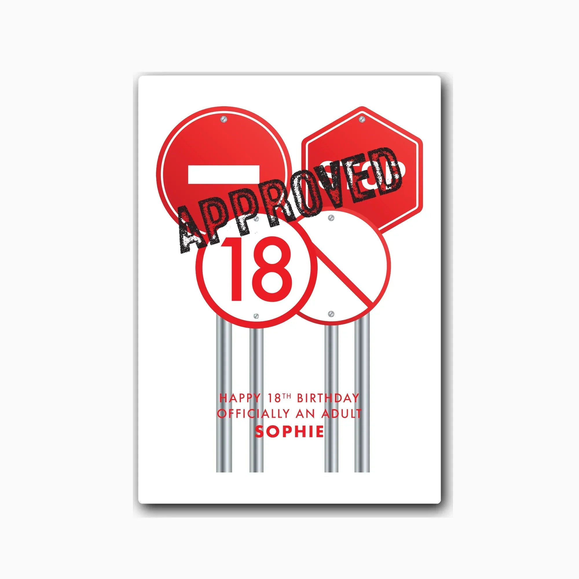Personalised 18th birthday card design – studio light
