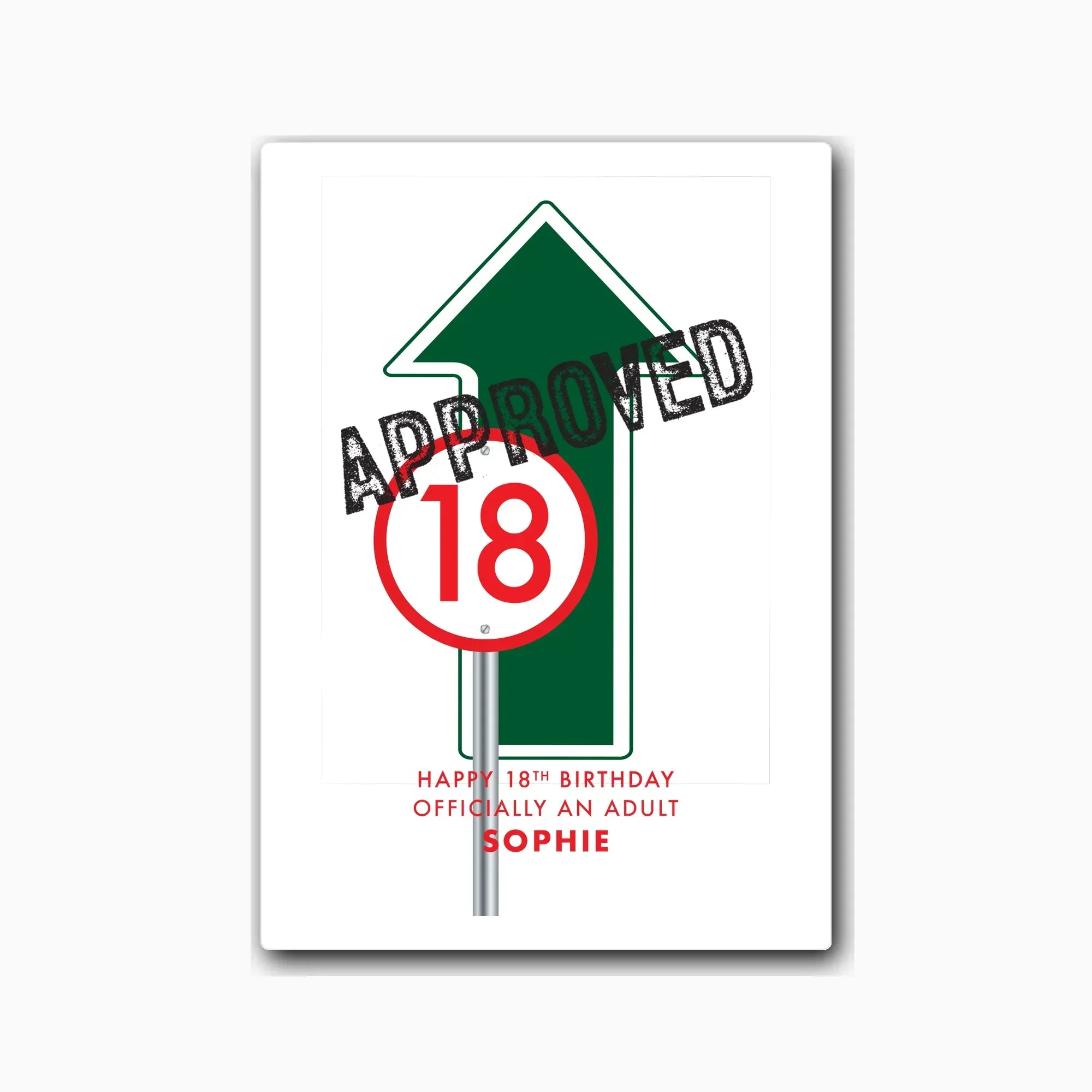 Personalised 18th birthday card design – studio light